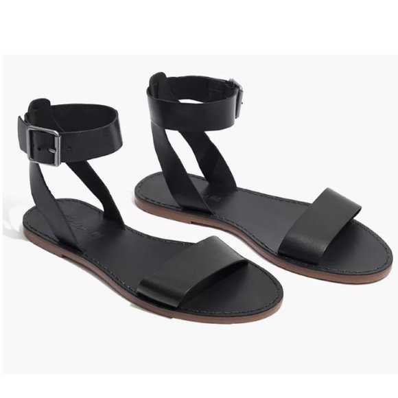 Madewell Shoes - NWOT Madewell The Boardwalk Ankle-Strap Black Sandals Size 9 Style H5717